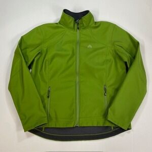 Nike Lined Soft Shell ACG Jacket Lime Full Zip Womens L Water‎ Resistant Outdoor